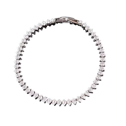 Astral Marquise-cut Zirconia Tennis Bracelet Silver