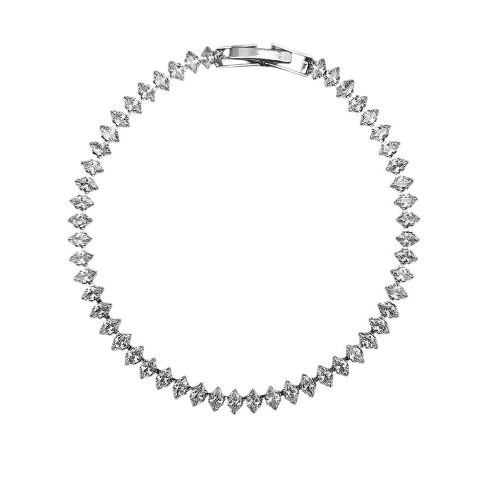 Astral Marquise-cut Zirconia Tennis Bracelet Silver