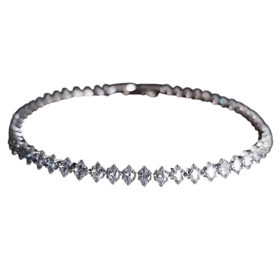 Astral Marquise-cut Zirconia Tennis Bracelet Silver