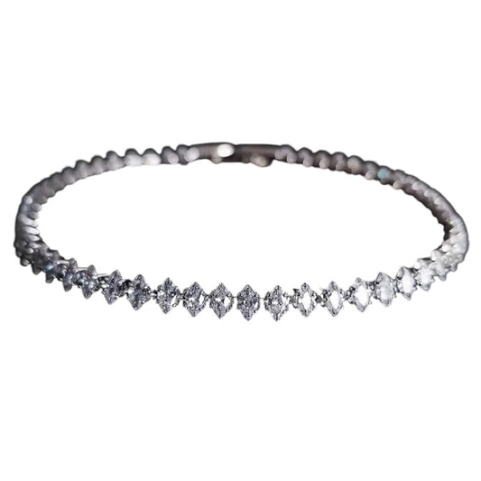 Astral Marquise-cut Zirconia Tennis Bracelet Silver