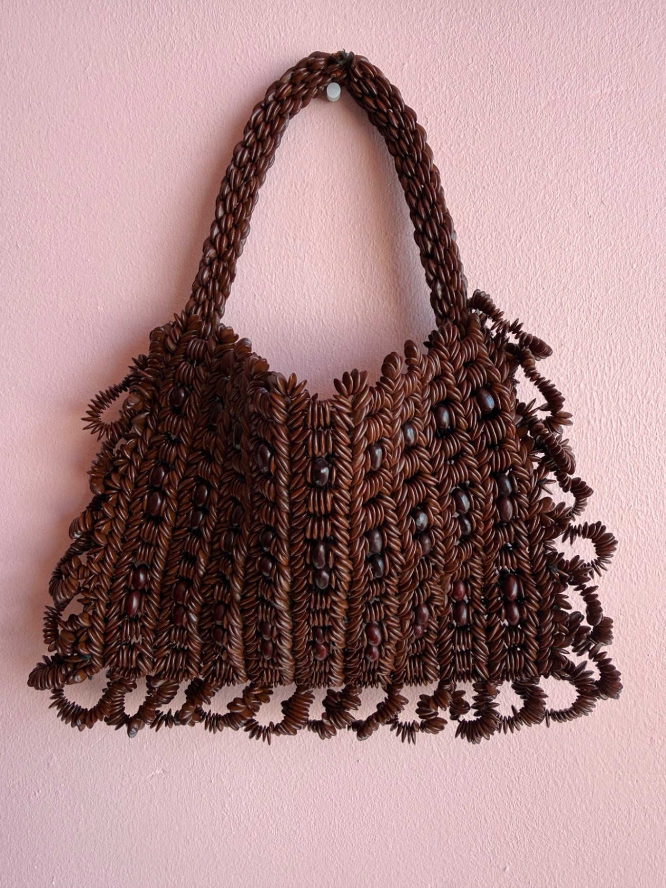 Brown Beaded Bag 
