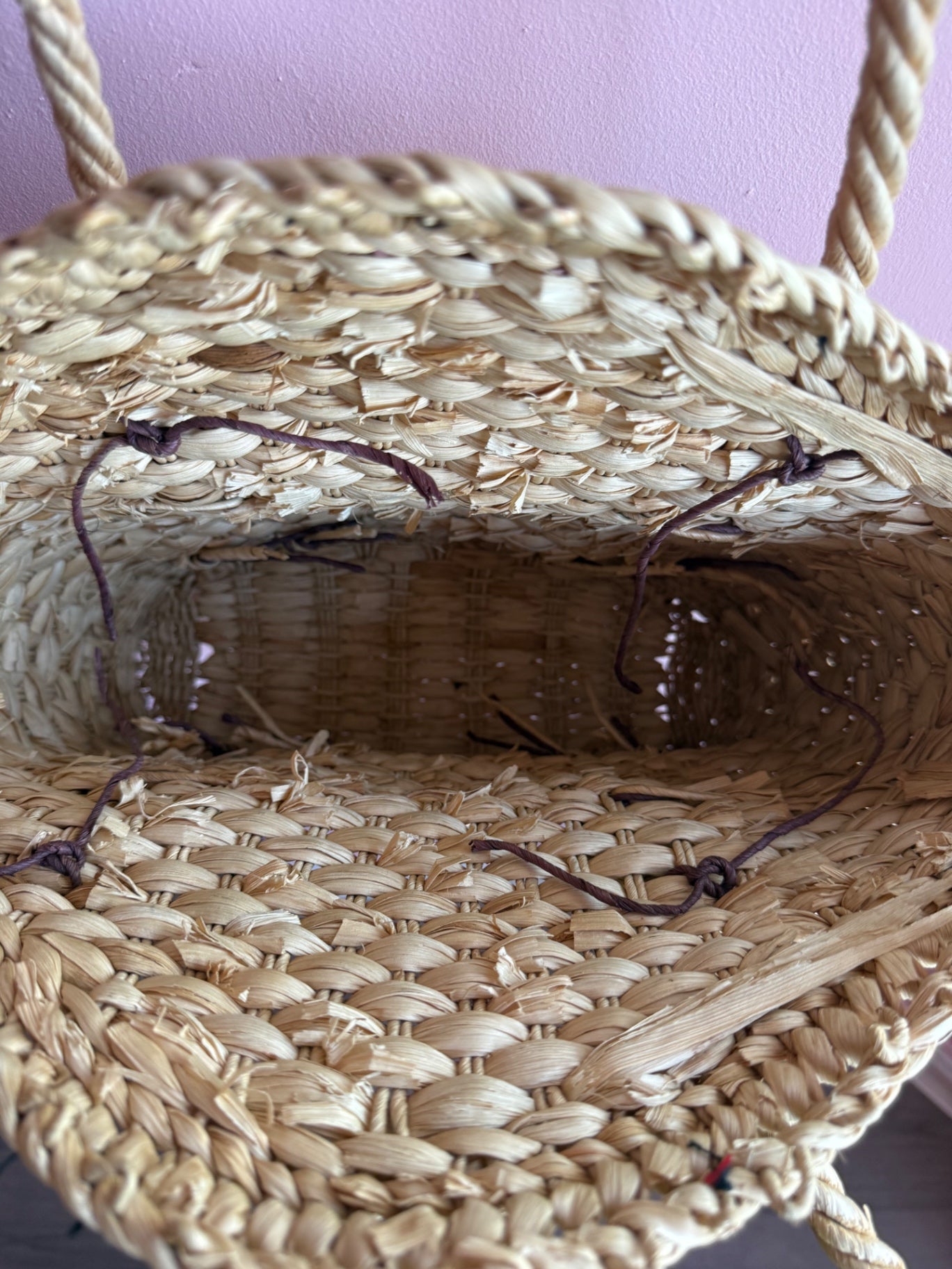Wicker basket bag 