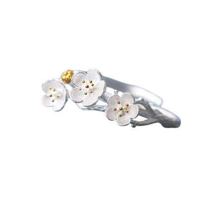 Silver Moon Blossom Ring 🌙🌸