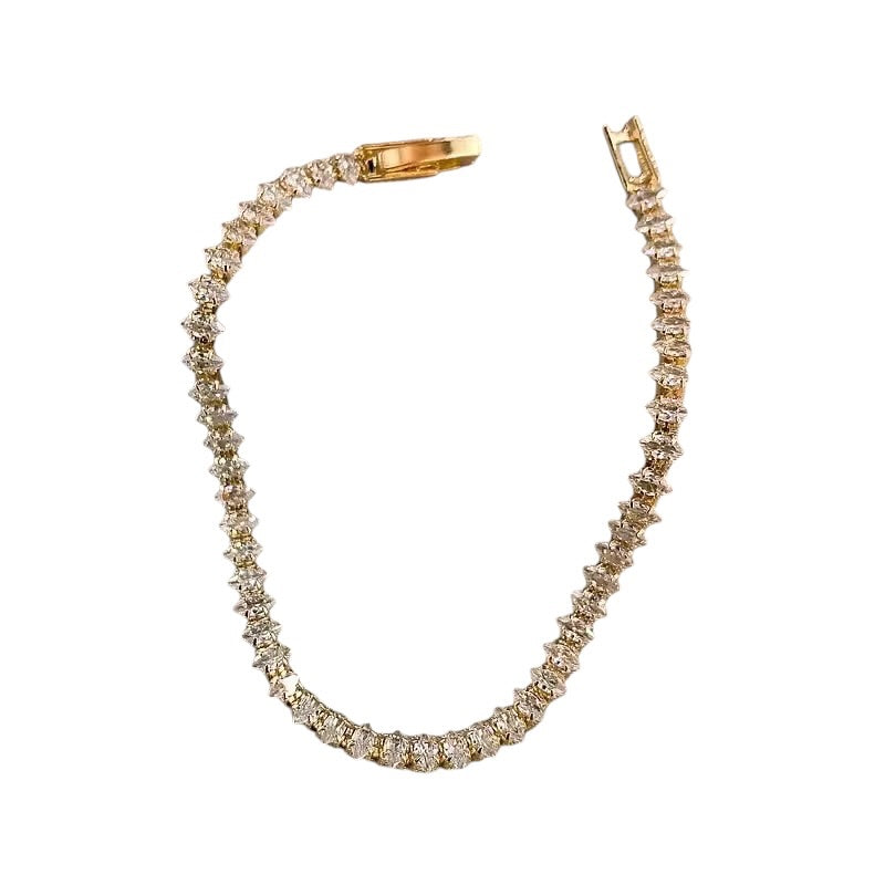 Astral Marquise-cut Zirconia Tennis Bracelet Gold