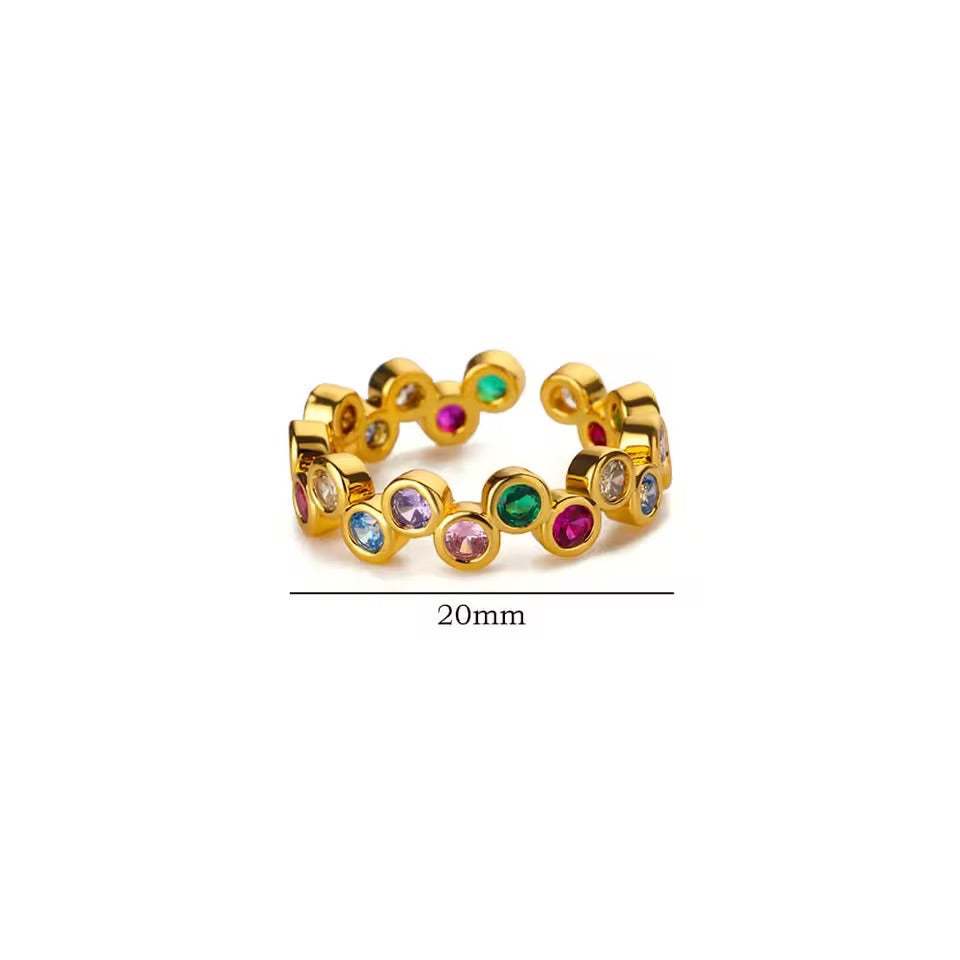 Confetti Crystal Gold Ring 
