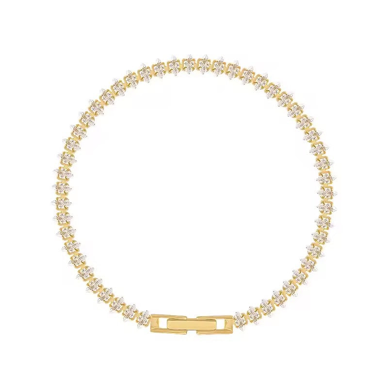 Astral Marquise-cut Zirconia Tennis Bracelet Gold