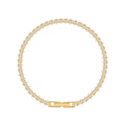 Astral Marquise-cut Zirconia Tennis Bracelet Gold