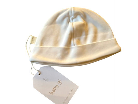 Baby Gi Newborn White Cotton Hat 
