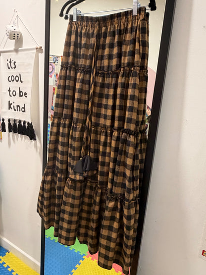 Western Spell Tiered Maxi Skirt One Size
