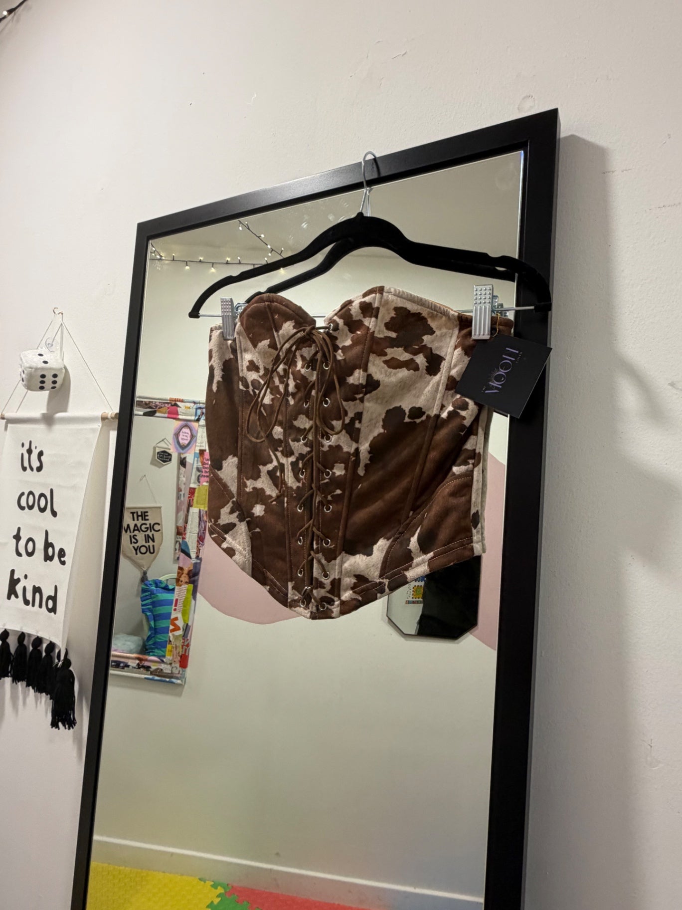 Western Cow Print Corset Top
