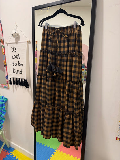 Western Spell Tiered Maxi Skirt One Size