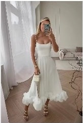 White Hen Do Ruffle Dress Size Medium