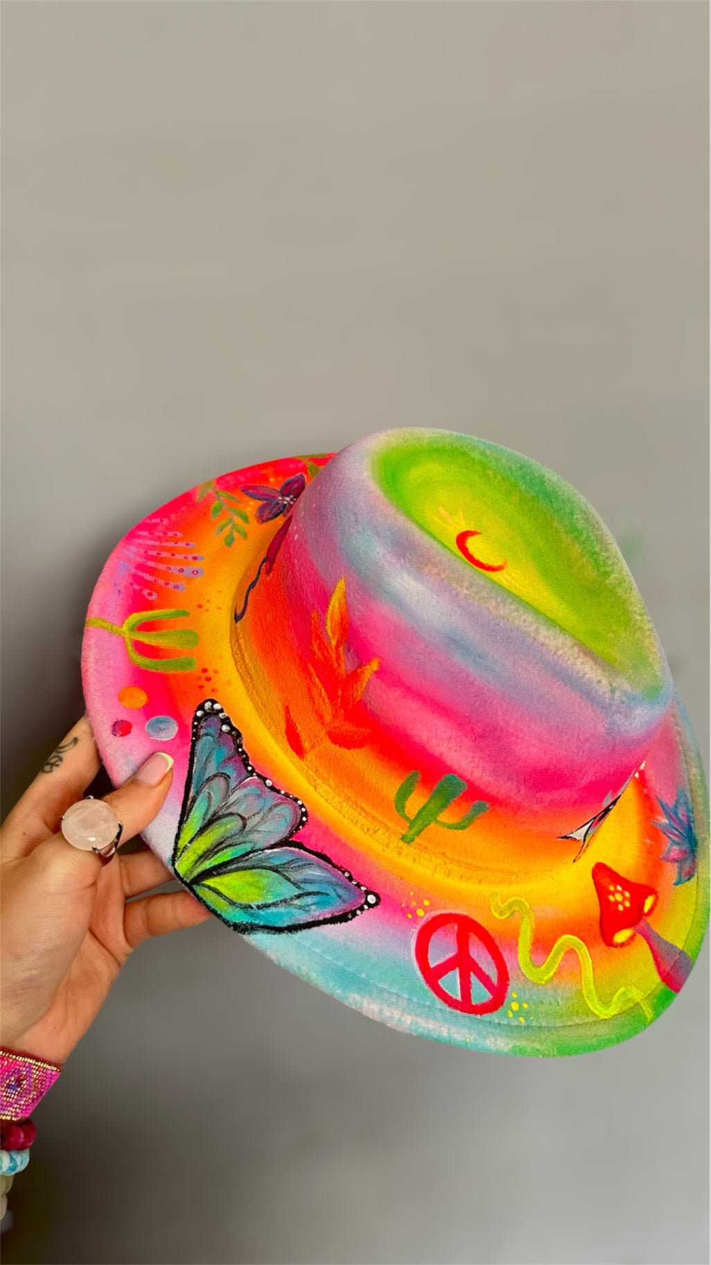 Hand Painted Fedora Hat🧚🏽‍♀️