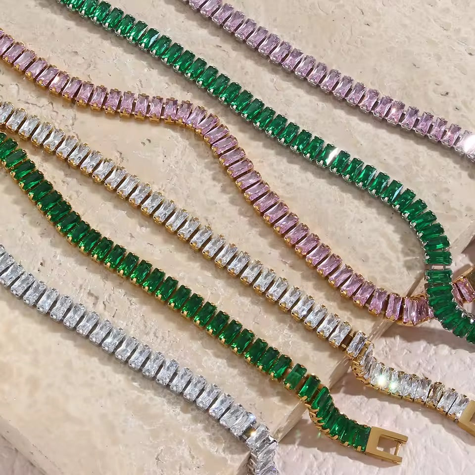 Aurora Tennis Necklace Silver