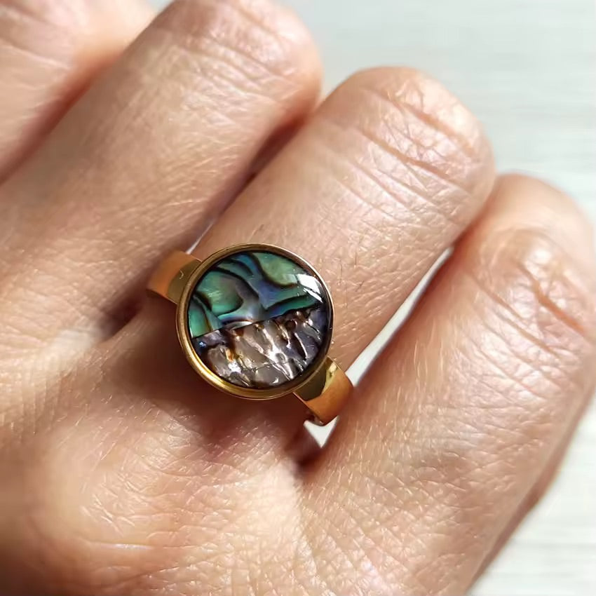 Abalone Ocean Muse Ring Silver Mixed Sizes
