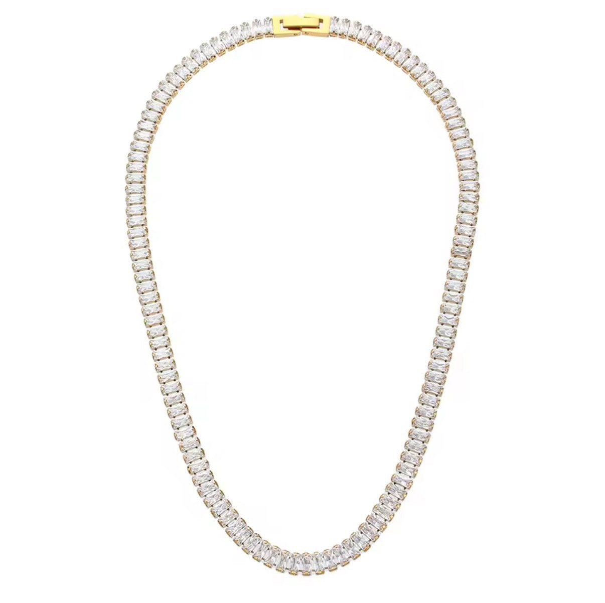 Aurora Tennis Necklace Gold 