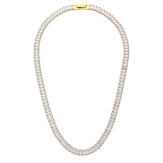 Aurora Tennis Necklace Gold 