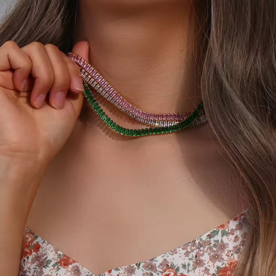 Aurora Tennis Necklace Silver