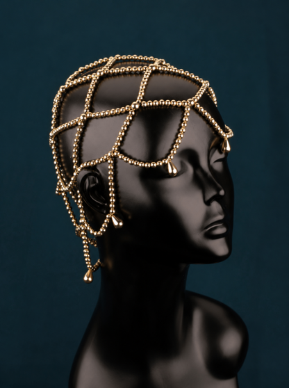 Gold Beaded Cap