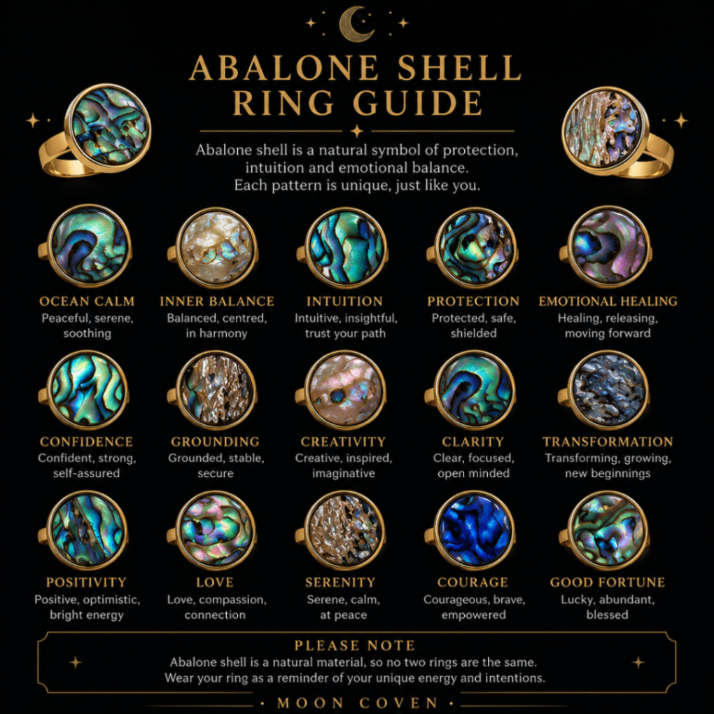 Abalone Ocean Muse Ring Gold Mixed Sizes