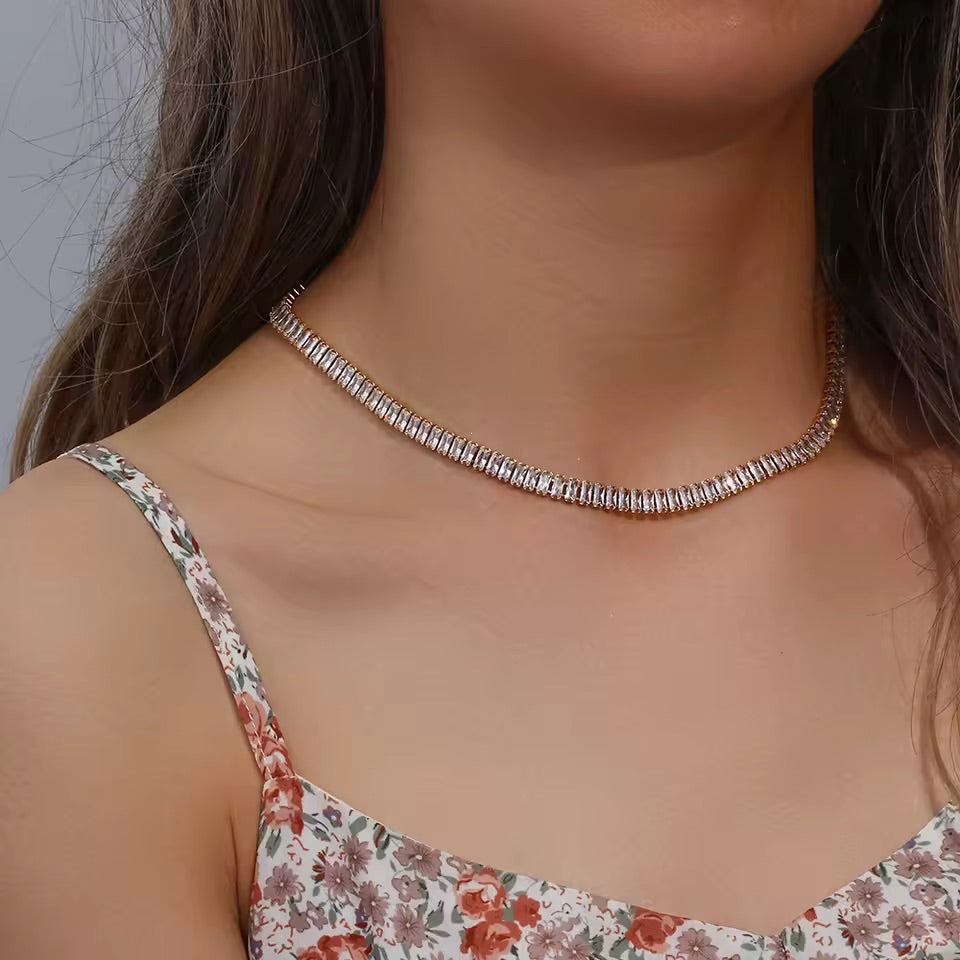 Aurora Tennis Necklace Silver