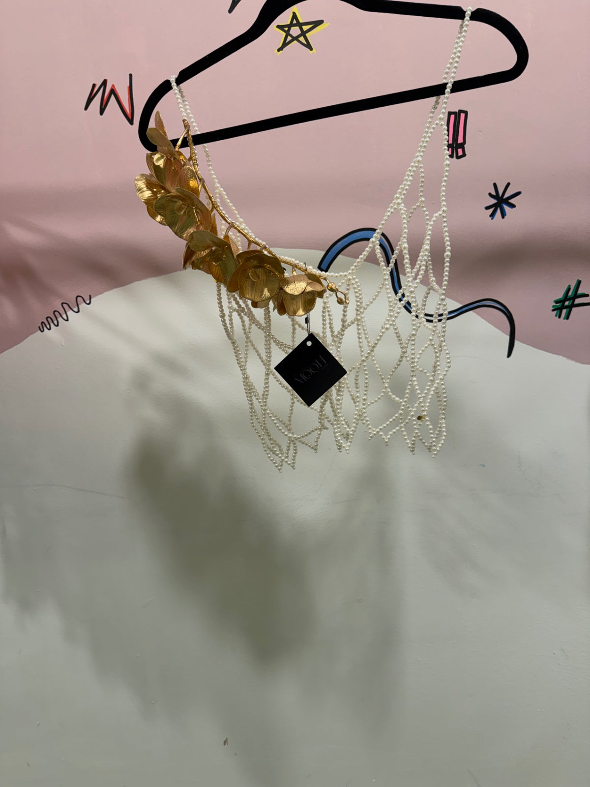 Gold Orchid and Pearl Top