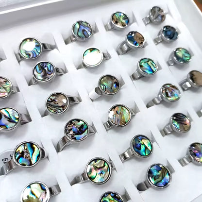 Abalone Ocean Muse Ring Silver Mixed Sizes