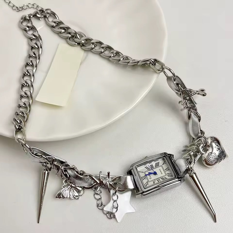 Silver Watch Necklace