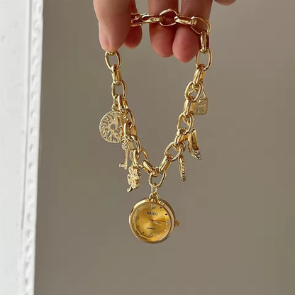 Gold Watch Charm Bracelet