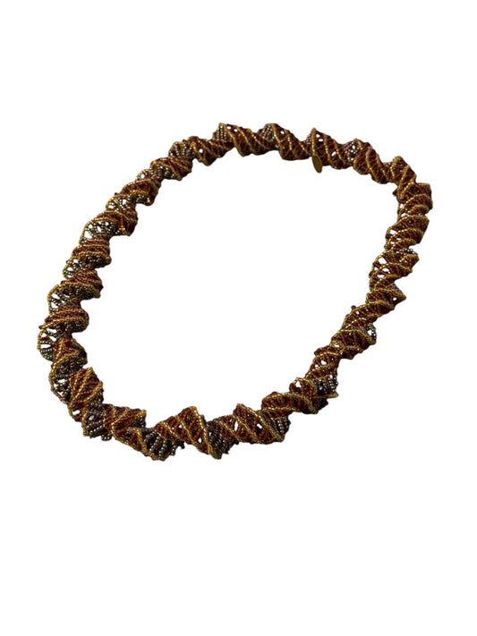 Amber Twist Bead Necklace Vintage 