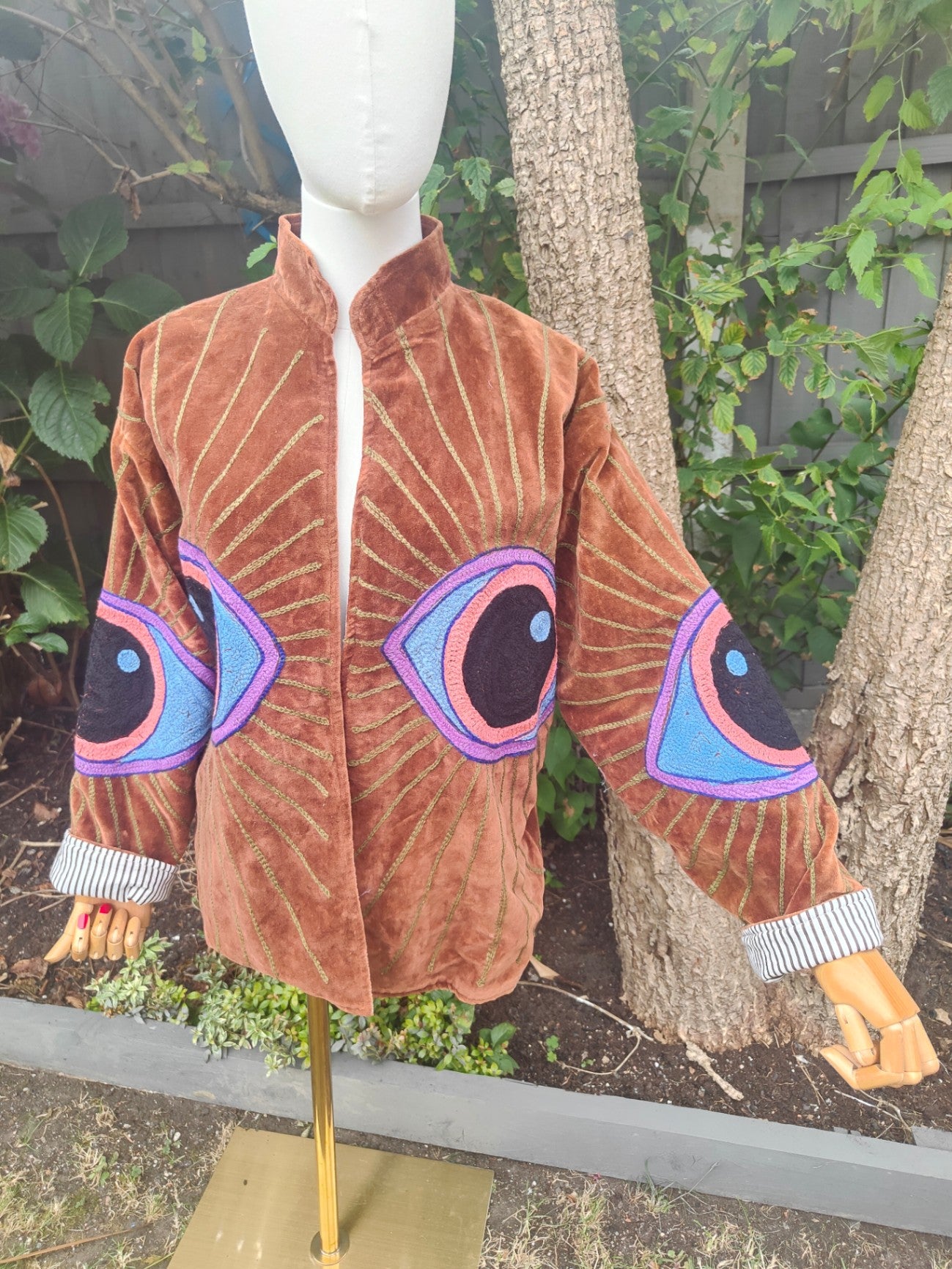 Wanderlust evil eye protection jacket - Brown