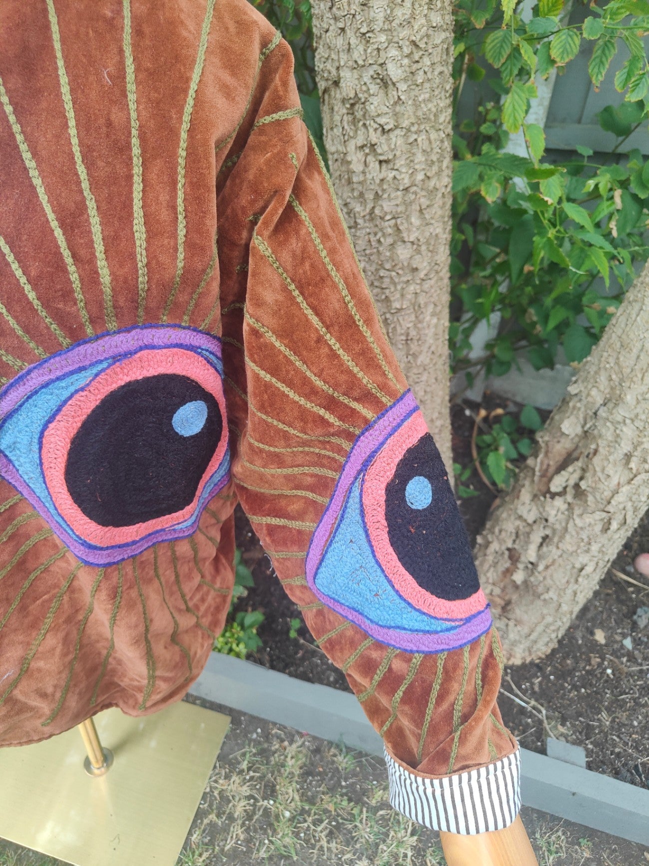 Wanderlust evil eye protection jacket - Brown