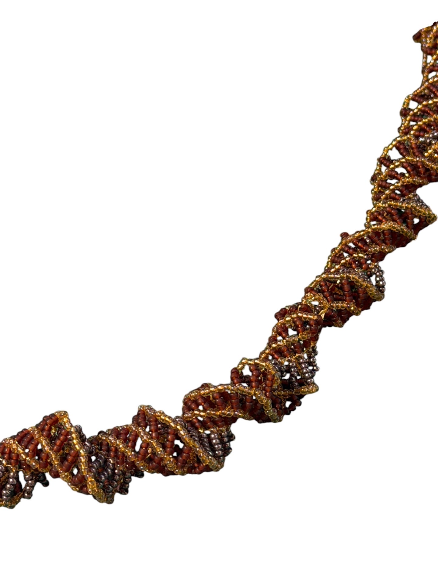 Amber Twist Bead Necklace Vintage 