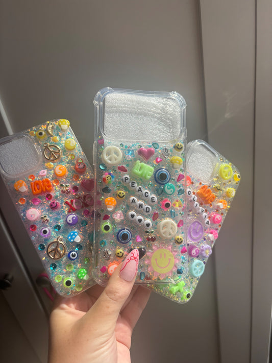 Glow in the dark ✨Peace and love funky phone case iPhone 17 pro max MIDDLE CASE