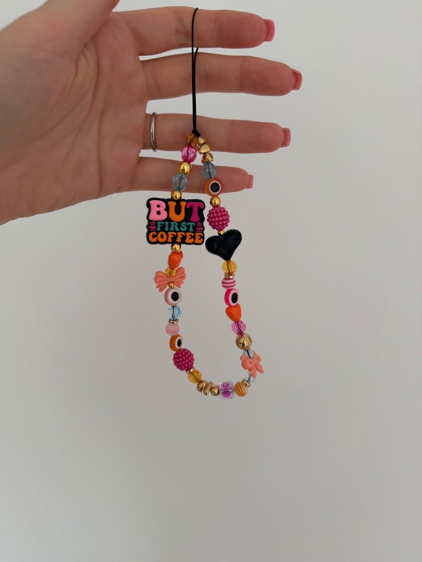 ‘But first coffee’ phone charm 