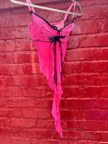 Pink & Black Upcycled top
