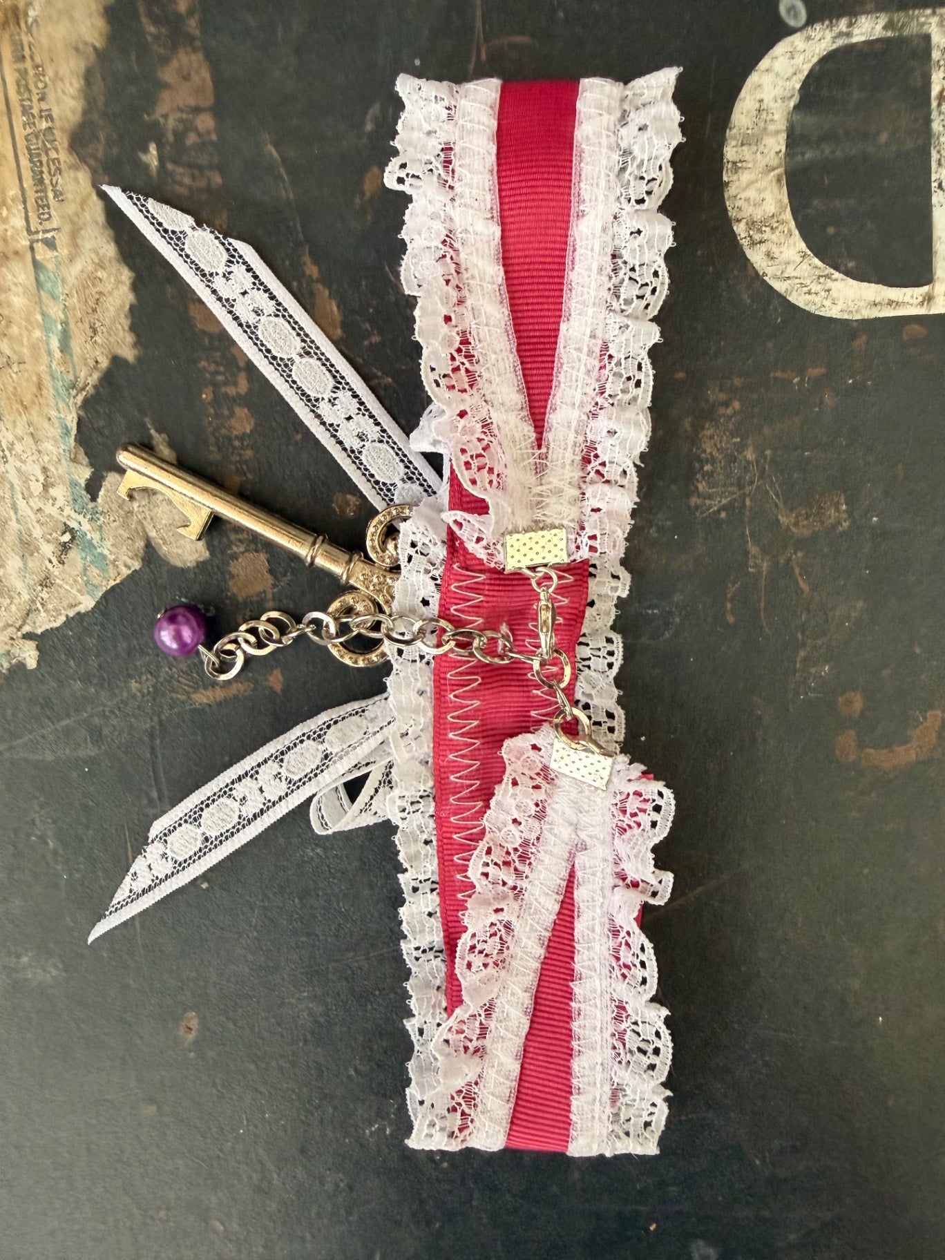 Lace & Key Upcycled necklace