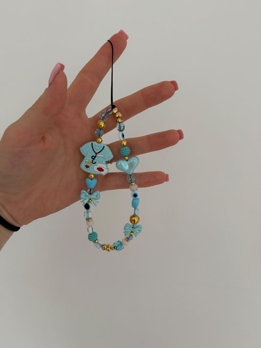 ‘Nurse’ phone charm - blue