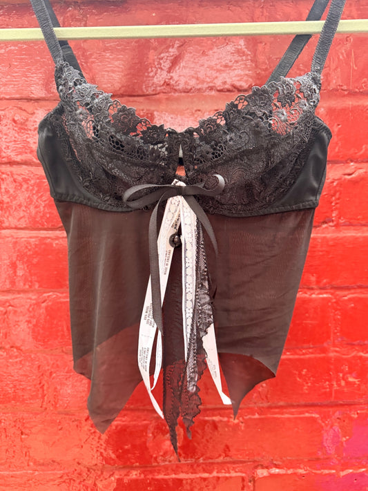Brown 8 Ball Upcycled top