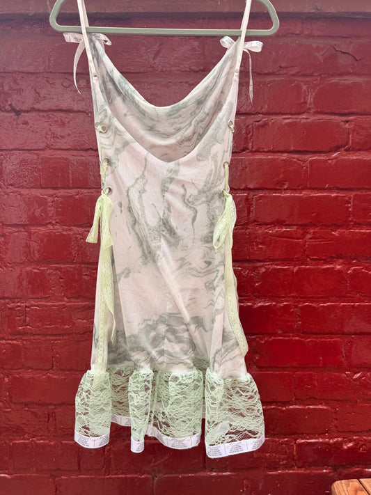 Pink & Green Handmade Dress