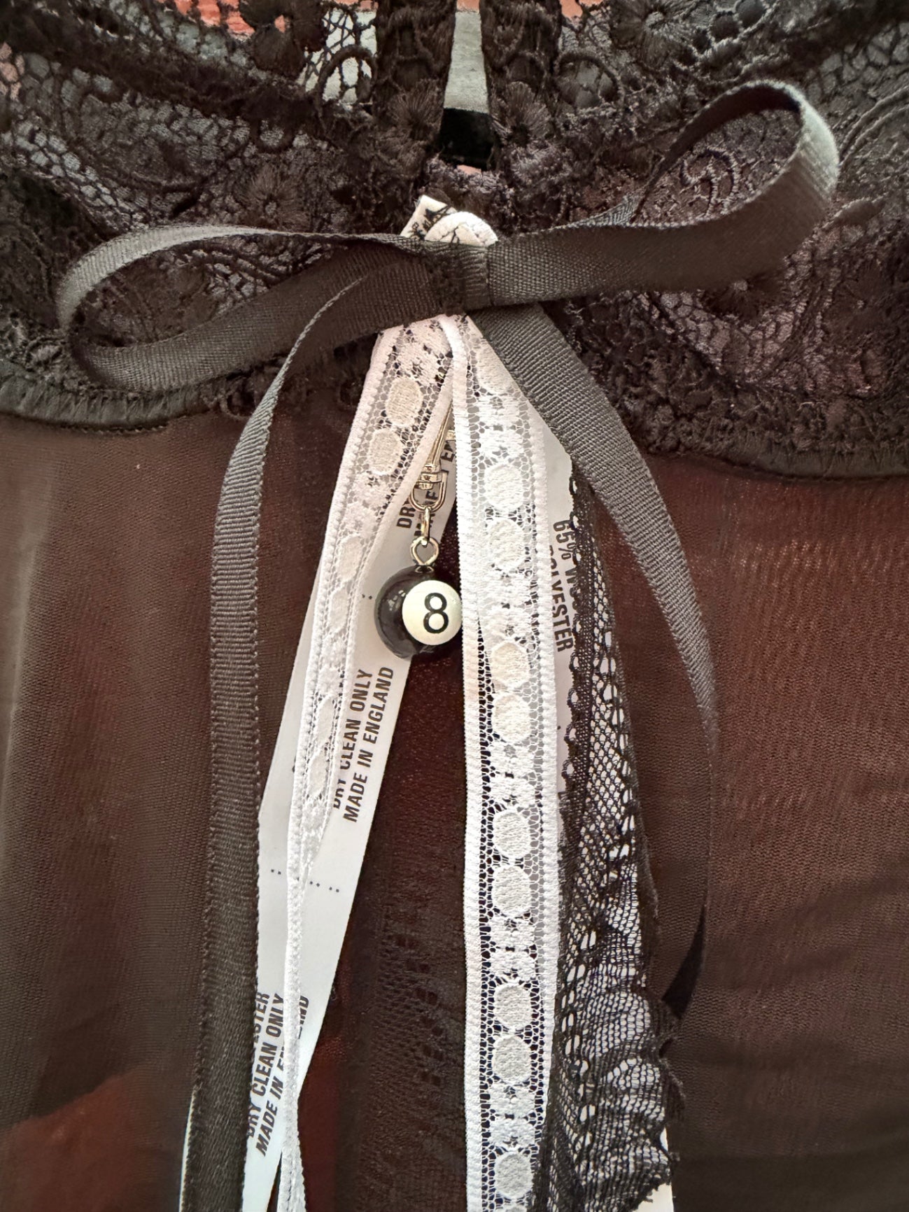 Brown 8 Ball Upcycled top