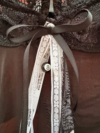 Brown 8 Ball Upcycled top