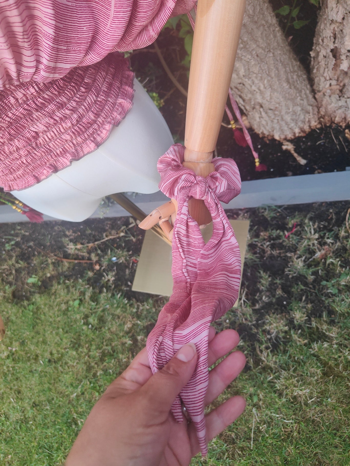 Es Cana Boho scrunchies to match top - salmon green