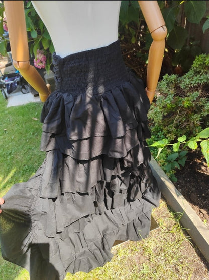 Es Cana organic cotton hi low skirt- Black
