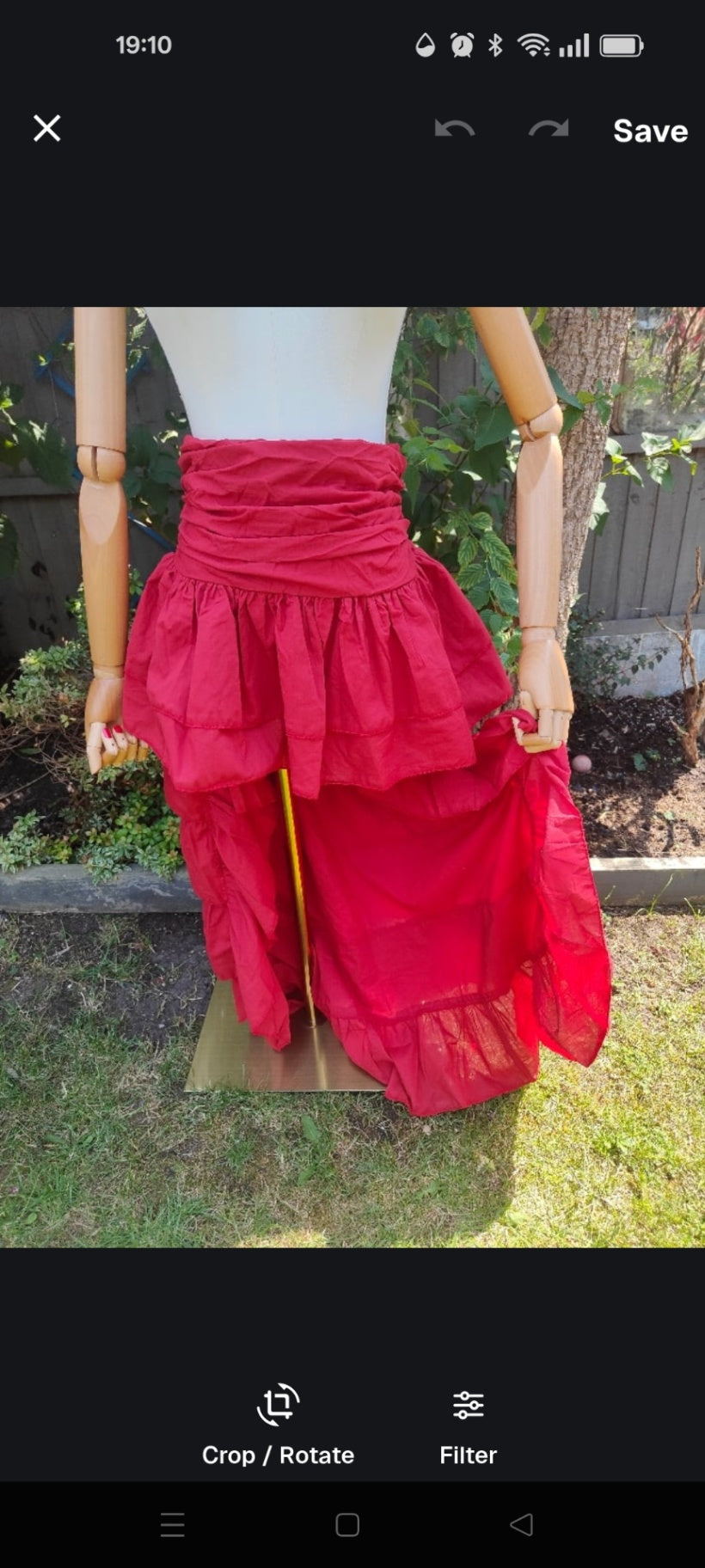 Es Cana organic cotton hi low skirt - Red