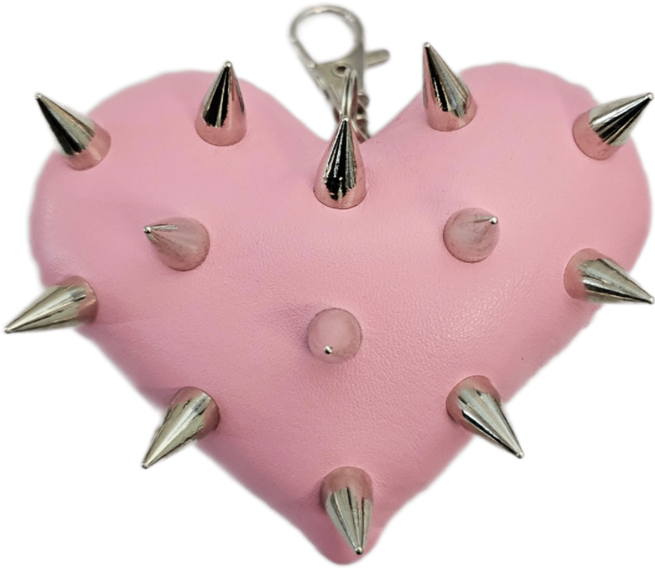 CC SPIKED HEART KEYRING (pink)