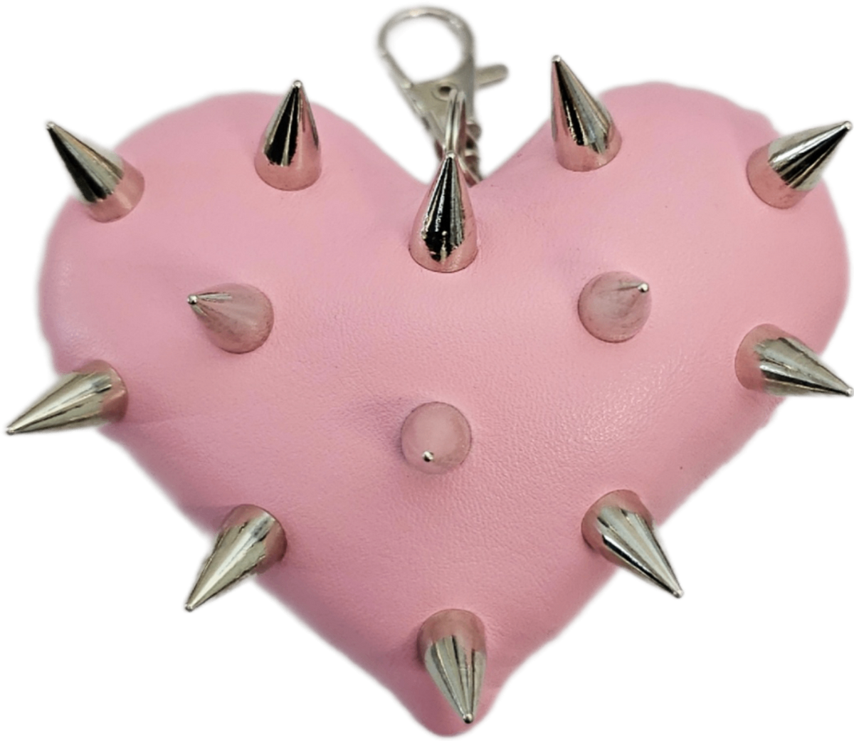 CC SPIKED HEART KEYRING (pink)