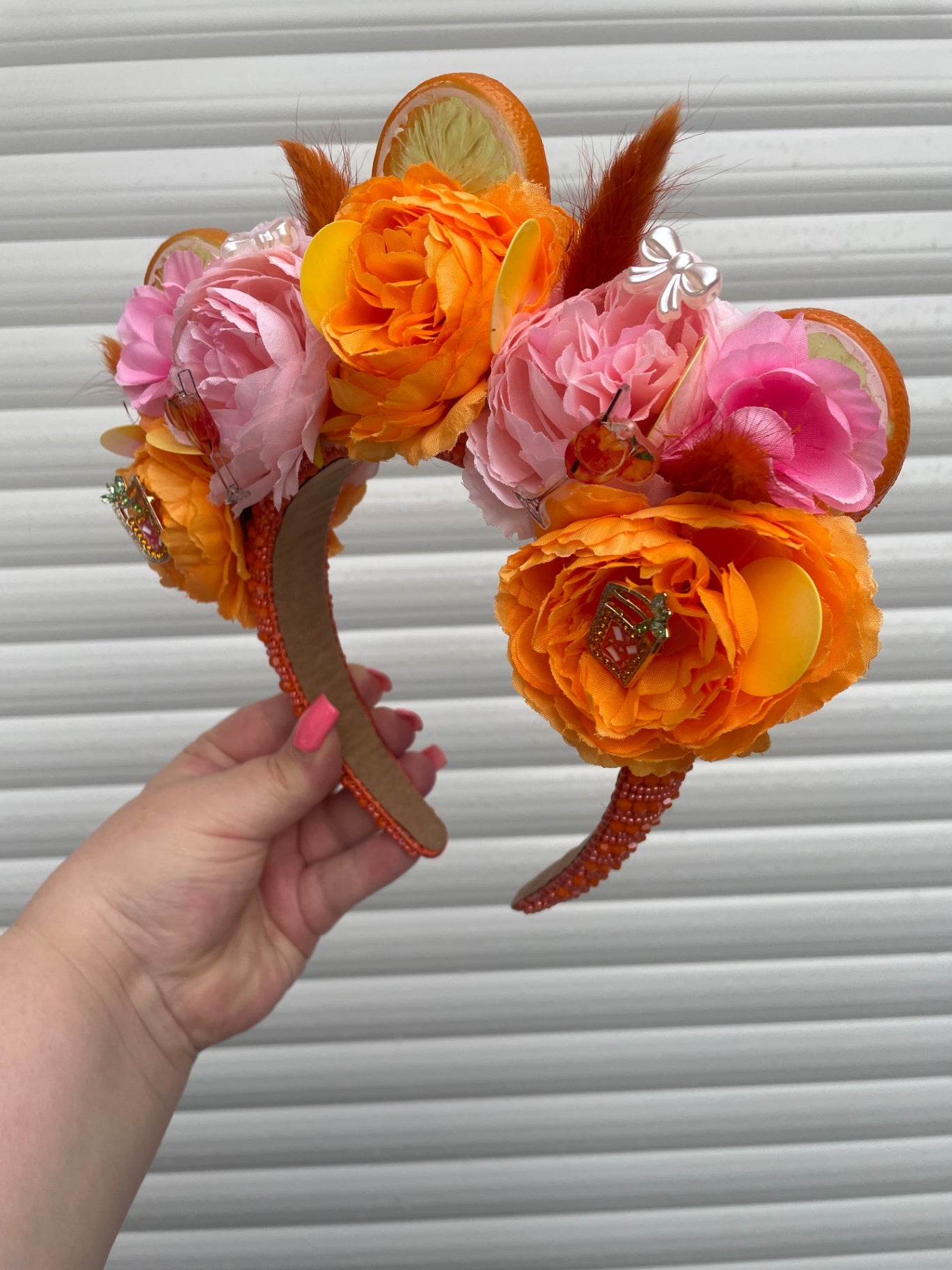 Orange Citrus & Cocktail Floral Headband