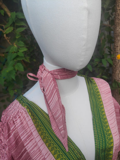 Es Cana Boho scrunchies to match top - salmon green