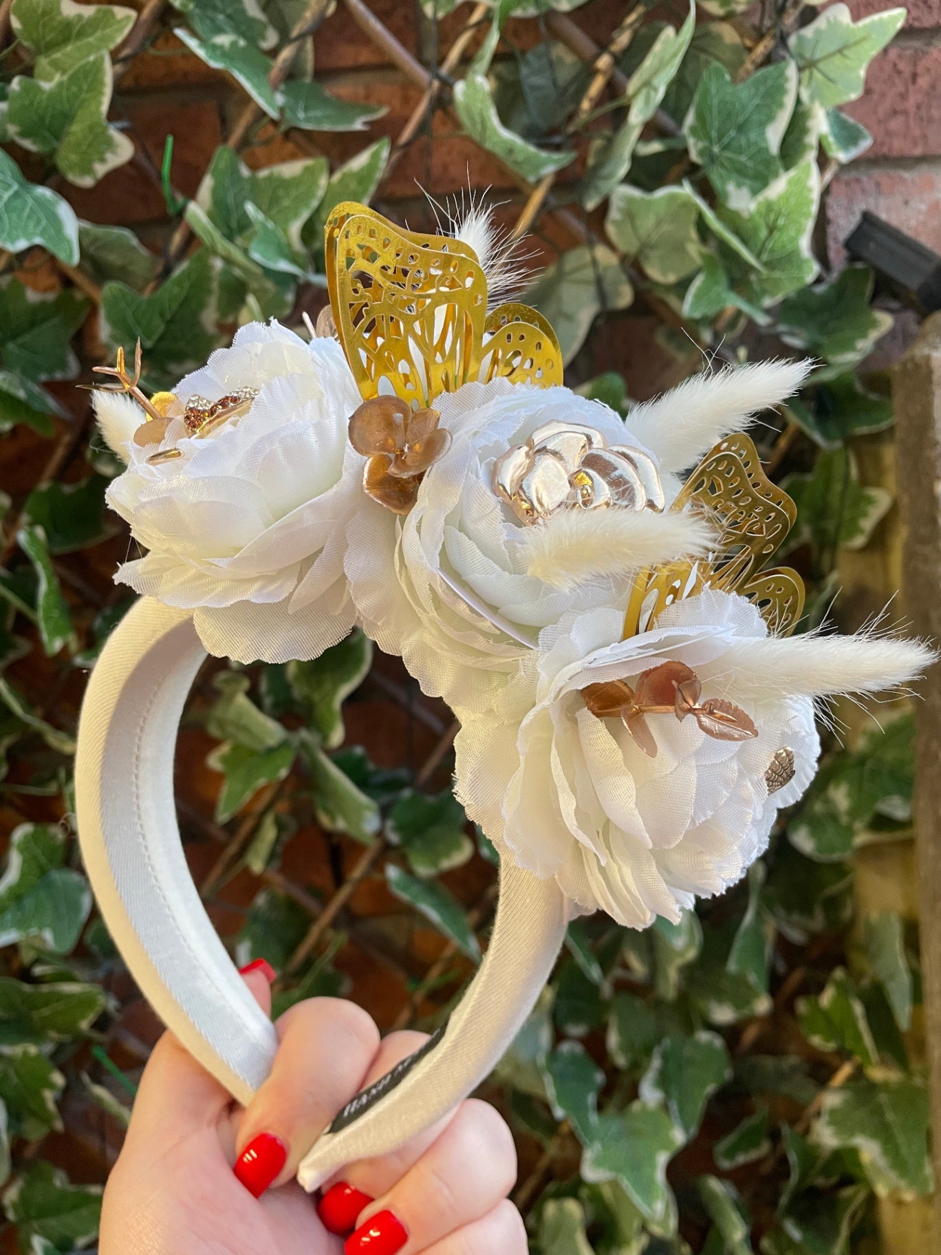 White & Gold headband 